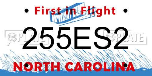 255ES2 North Carolina License Plate