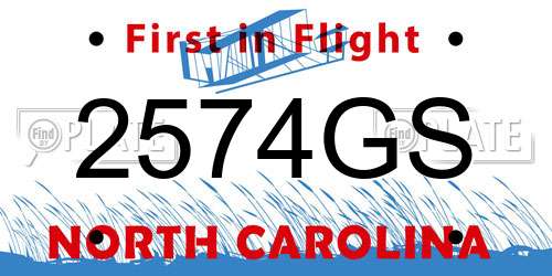 2574GS North Carolina License Plate