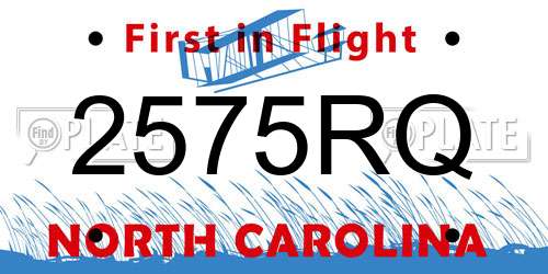 2575RQ North Carolina License Plate