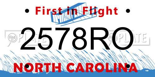 2578RO North Carolina License Plate