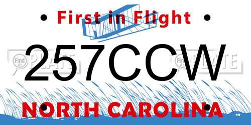 257CCW North Carolina License Plate