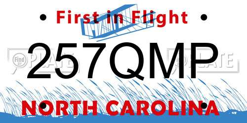 257QMP North Carolina License Plate