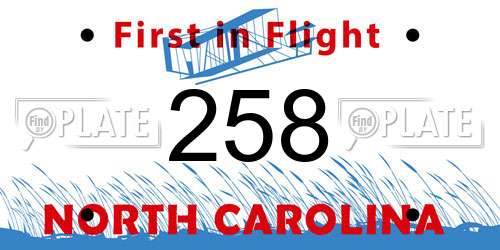 258 North Carolina License Plate