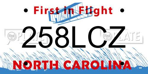 258LCZ North Carolina License Plate