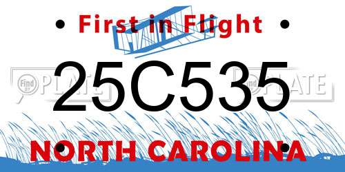 25C535 North Carolina License Plate