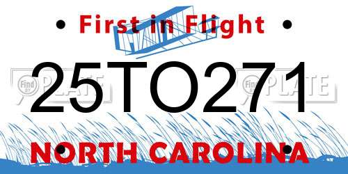 25TO271 North Carolina License Plate