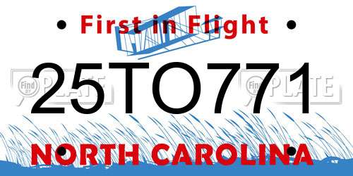 25TO771 North Carolina License Plate