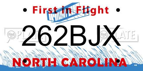 262BJX North Carolina License Plate