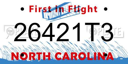 26421T3 North Carolina License Plate