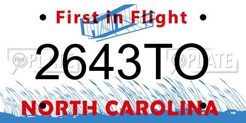 2643TO North Carolina License Plate