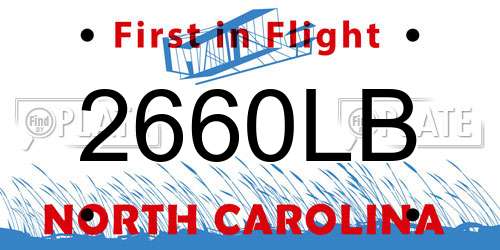 2660LB North Carolina License Plate