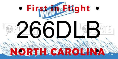 266DLB North Carolina License Plate