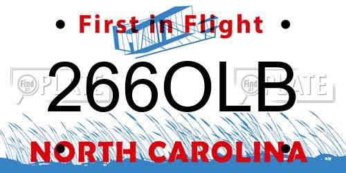 266OLB North Carolina License Plate