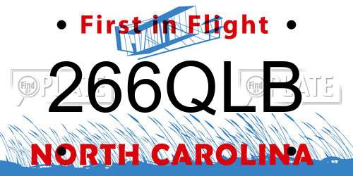 266QLB North Carolina License Plate