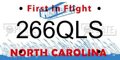 266QLS North Carolina License Plate