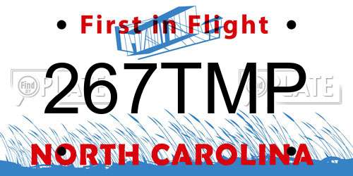 267TMP North Carolina License Plate
