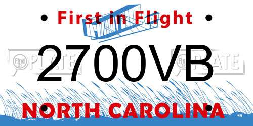 2700VB North Carolina License Plate