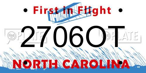 2706OT North Carolina License Plate