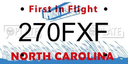 270FXF North Carolina License Plate