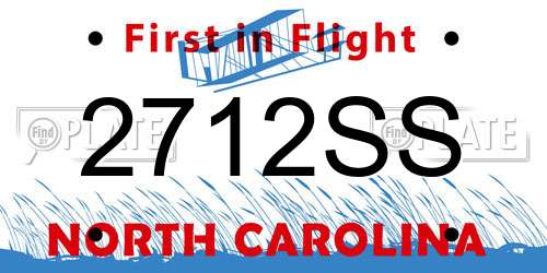 2712SS North Carolina License Plate