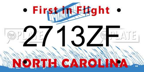 2713ZF North Carolina License Plate