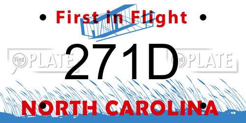 271D North Carolina License Plate