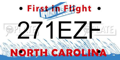 271EZF North Carolina License Plate