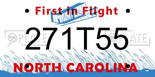 271T55 North Carolina License Plate