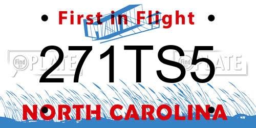 271TS5 North Carolina License Plate