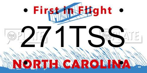 271TSS North Carolina License Plate