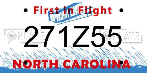 271Z55 North Carolina License Plate