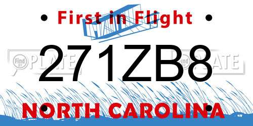 271ZB8 North Carolina License Plate