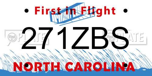 271ZBS North Carolina License Plate