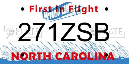 271ZSB North Carolina License Plate
