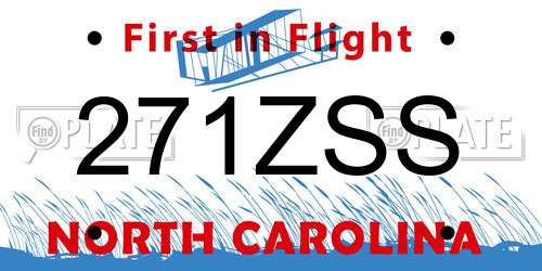 271ZSS North Carolina License Plate