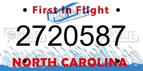2720587 North Carolina License Plate