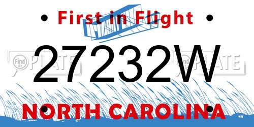 27232W North Carolina License Plate