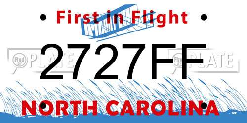 2727FF North Carolina License Plate