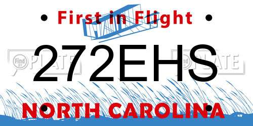 272EHS North Carolina License Plate