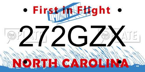 272GZX North Carolina License Plate