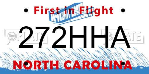 272HHA North Carolina License Plate
