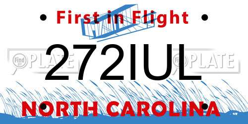 272IUL North Carolina License Plate