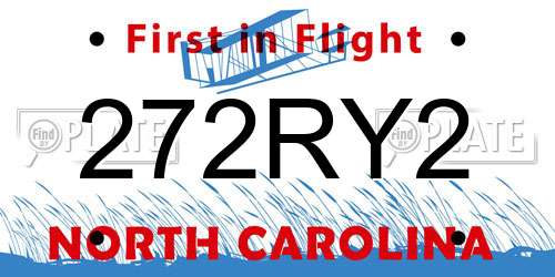 272RY2 North Carolina License Plate
