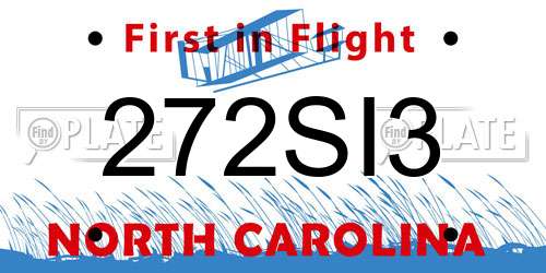 272SI3 North Carolina License Plate