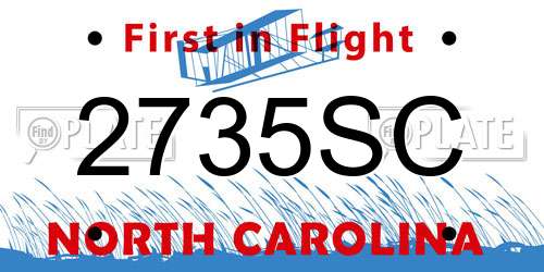 2735SC North Carolina License Plate