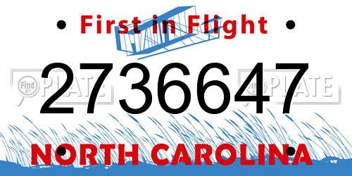 2736647 North Carolina License Plate
