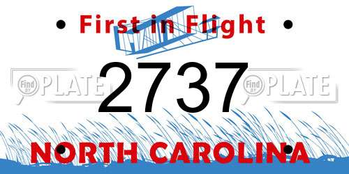 2737 North Carolina License Plate