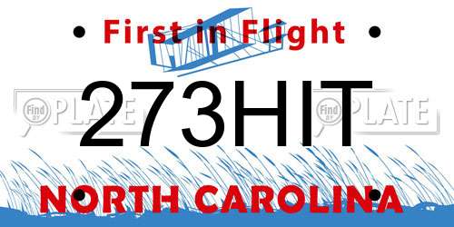 273HIT North Carolina License Plate