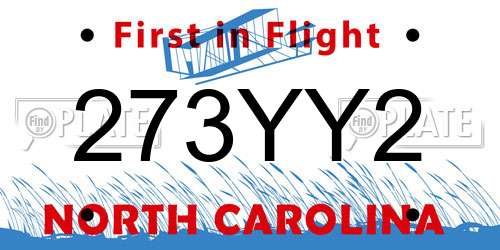 273YY2 North Carolina License Plate