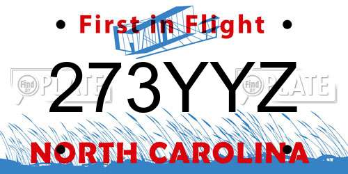 273YYZ North Carolina License Plate